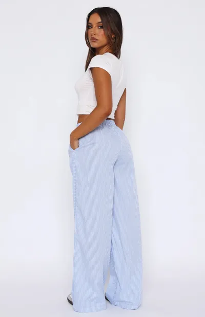 Fashion Y2K Striped Straight Trousers Summer Elastic High Waist Wide Leg Pants For Women