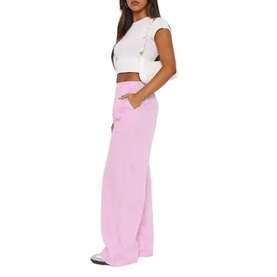 Fashion Y2K Striped Straight Trousers Summer Elastic High Waist Wide Leg Pants For Women