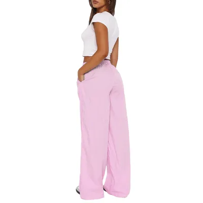 Fashion Y2K Striped Straight Trousers Summer Elastic High Waist Wide Leg Pants For Women