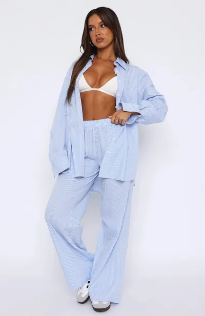 Fashion Y2K Striped Straight Trousers Summer Elastic High Waist Wide Leg Pants For Women
