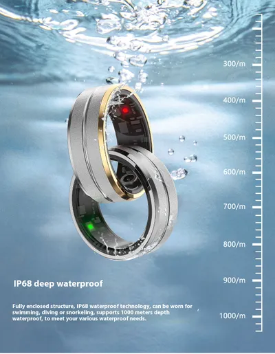 Smart Ring For Men Women Heart Rate Blood Oxygen Monitoring Multi Sports Modes IP68 Waterproof Smart Rings For Android IOS