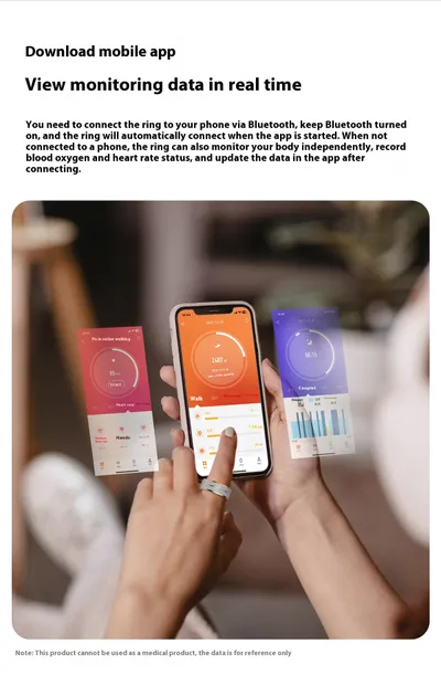 Smart Ring For Men Women Heart Rate Blood Oxygen Monitoring Multi Sports Modes IP68 Waterproof Smart Rings For Android IOS