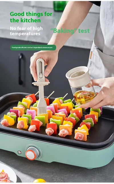 Kitchen High-temperature Resistant Silicone Oil Brush Bottle Integrated