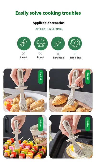 Kitchen High-temperature Resistant Silicone Oil Brush Bottle Integrated