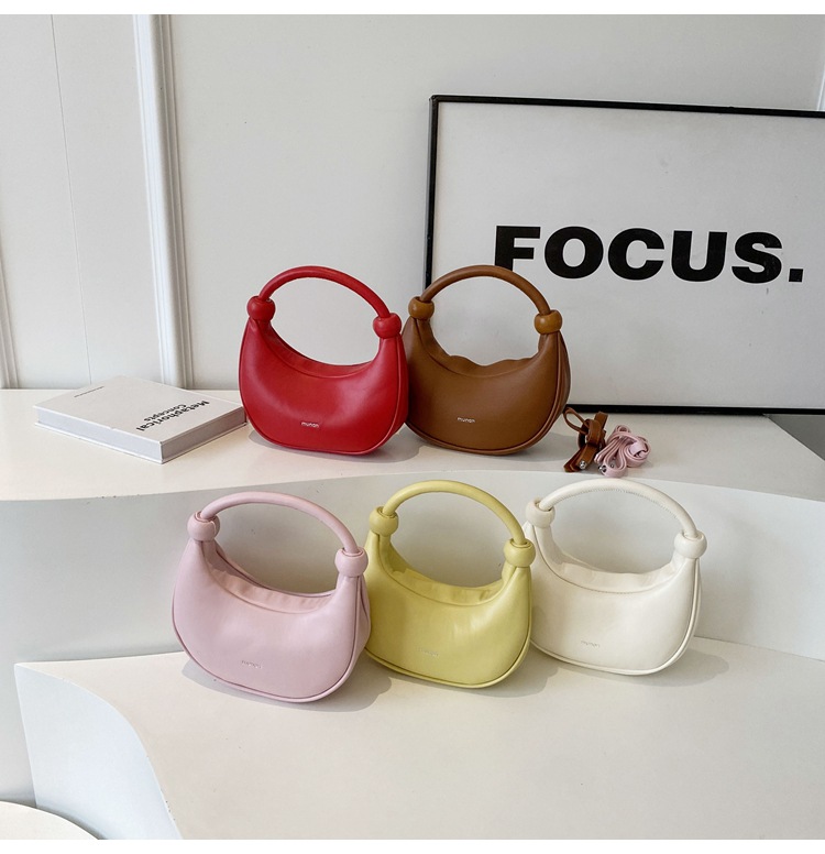 Women's Shoulder Messenger Soft Leather Portable Moon Bag
