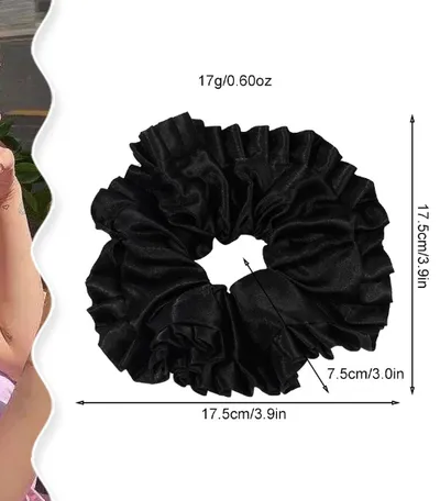 Oversized Satin Lace Large Intestine Hair Ring Simple