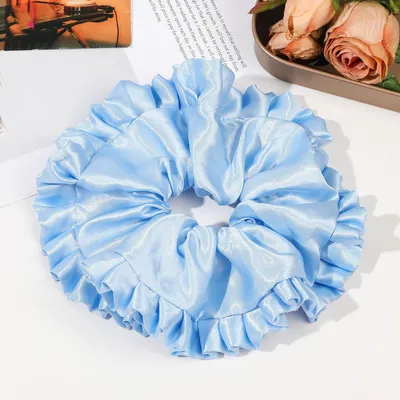 Oversized Satin Lace Large Intestine Hair Ring Simple