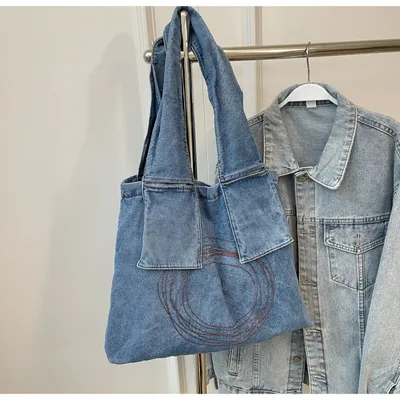 Denim Retro Women's Shoulder Bag Large Capacity Handbag