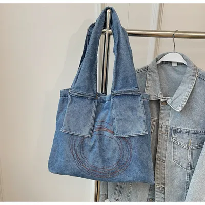Denim Retro Women's Shoulder Bag Large Capacity Handbag