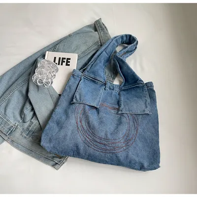 Denim Retro Women's Shoulder Bag Large Capacity Handbag