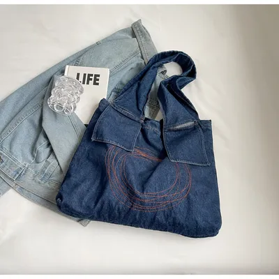 Denim Retro Women's Shoulder Bag Large Capacity Handbag