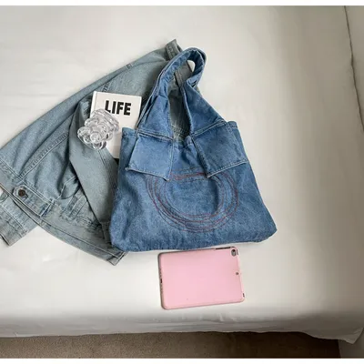 Denim Retro Women's Shoulder Bag Large Capacity Handbag