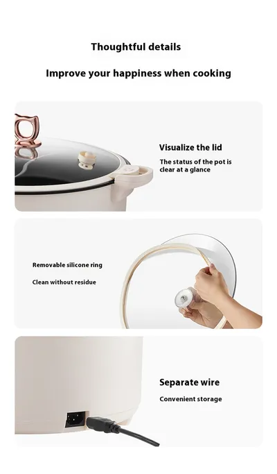 6 L 8L Large Capacity Mandarin Duck Electric Chafing Dish Household Multi-functional Integrated Dormitory Students