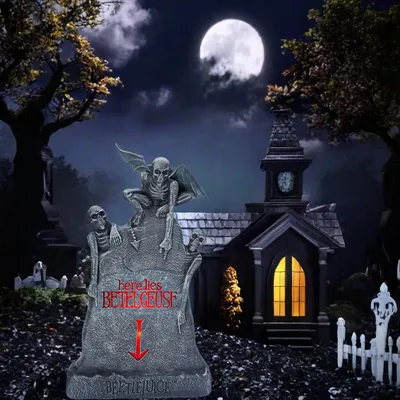 Halloween Glowing Ghost Skull Tombstone Horror Atmosphere Ornaments