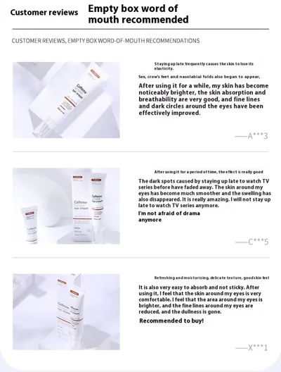 Caffeine Eye Cream Brightening And Firming Anti-wrinkle Improve Puffiness Fade Eye Bags