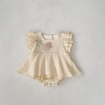 Kids Summer Clothing Triangle Princess Dress Women's Overall Embroidered Korean Princess Dress Romper