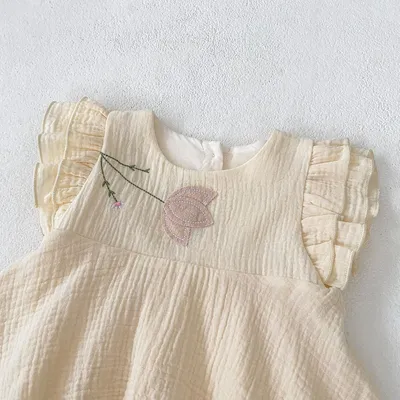 Kids Summer Clothing Triangle Princess Dress Women's Overall Embroidered Korean Princess Dress Romper