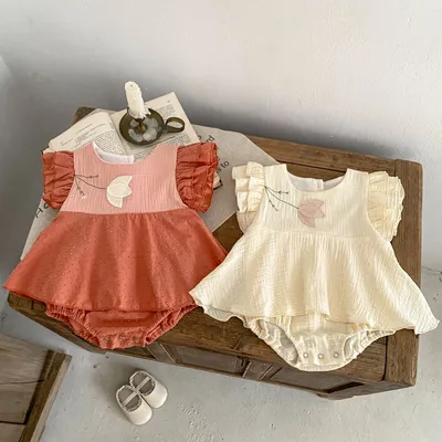 Kids Summer Clothing Triangle Princess Dress Women's Overall Embroidered Korean Princess Dress Romper