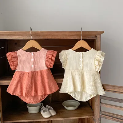 Kids Summer Clothing Triangle Princess Dress Women's Overall Embroidered Korean Princess Dress Romper