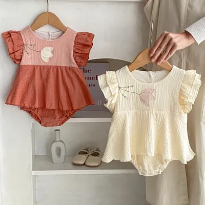 Kids Summer Clothing Triangle Princess Dress Women's Overall Embroidered Korean Princess Dress Romper