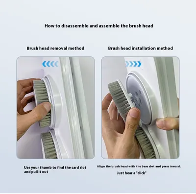 Home Bathroom Electric Bath Rubbing Machine Waterproof Wall-mounted Nylon Brush Rub Back Gray Lazy