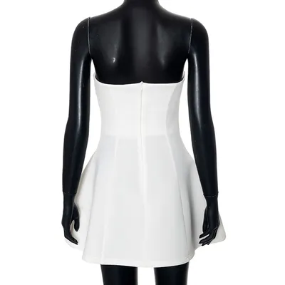 Fashion Tube Dress Summer Solid Color Sasual Backless Slim Short Dresses Party Womens Clothing