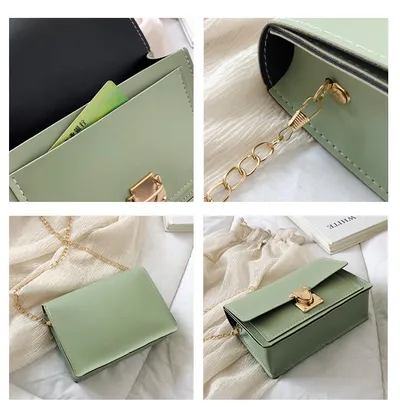 Ladies Fashion Simple Chain Small Square Bag