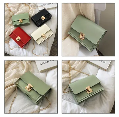 Ladies Fashion Simple Chain Small Square Bag