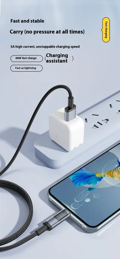 Phone Fast Charge For Pingguo 30W Android 66W Digital Display Data Line