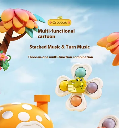 Baby Cartoon Dinosaur Sucker Rotating Gyro Fingertip Educational Toys Wholesale
