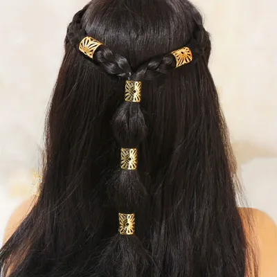 DIY Wig Dreadlocks Ornament Accessories Metal Geometry Mesh Braid Hair Clip