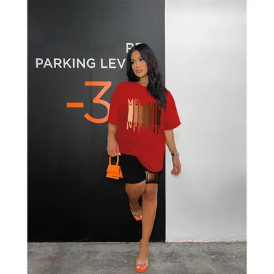 Women's Printed Short-sleeved Shorts Two-piece Set