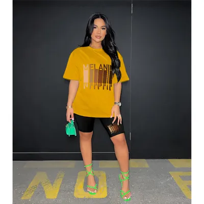 Women's Printed Short-sleeved Shorts Two-piece Set