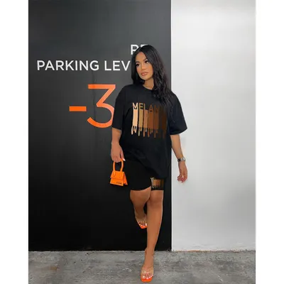 Women's Printed Short-sleeved Shorts Two-piece Set