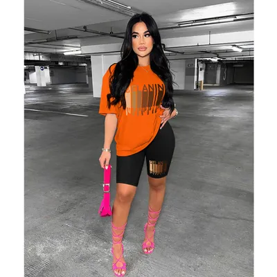 Women's Printed Short-sleeved Shorts Two-piece Set