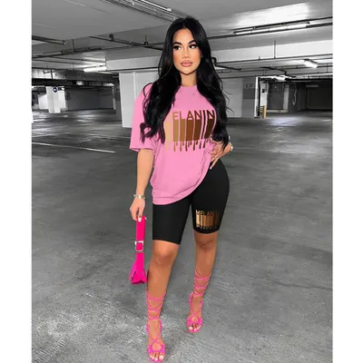 Women's Printed Short-sleeved Shorts Two-piece Set