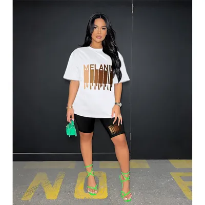Women's Printed Short-sleeved Shorts Two-piece Set