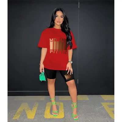 Women's Printed Short-sleeved Shorts Two-piece Set