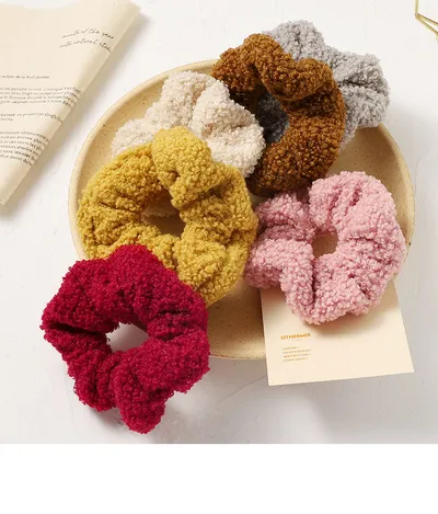 Autumn And Winter Plush Large Intestine Hair Ring Internet Celebrity Lamb Hair Ring Korean Style Simple Hair Accessories