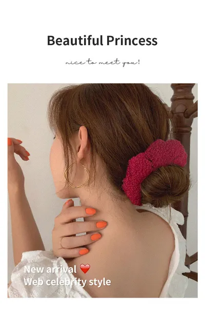Autumn And Winter Plush Large Intestine Hair Ring Internet Celebrity Lamb Hair Ring Korean Style Simple Hair Accessories