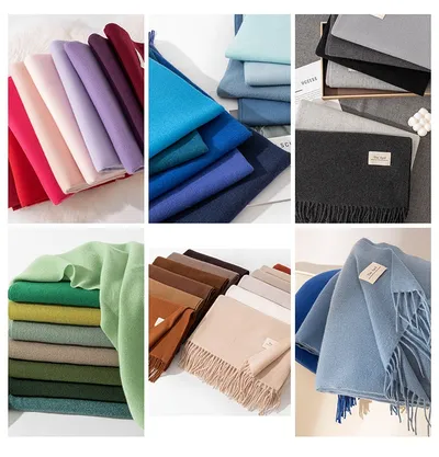 Pure Color Artificial Cashmere Scarf Women's Winter High-grade Shawl