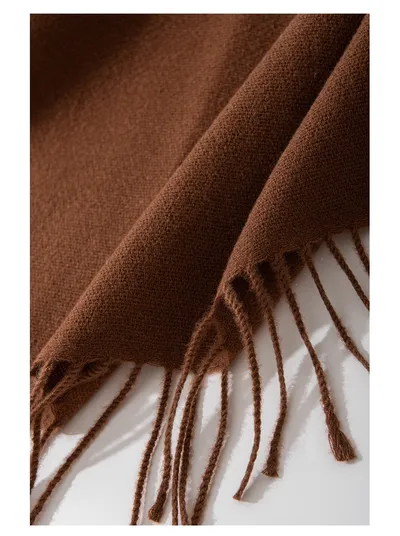 Pure Color Artificial Cashmere Scarf Women's Winter High-grade Shawl