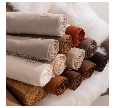 Pure Color Artificial Cashmere Scarf Women's Winter High-grade Shawl