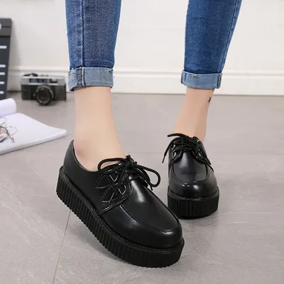 Harajuku British Style Retro Platform Shoes For Spring
