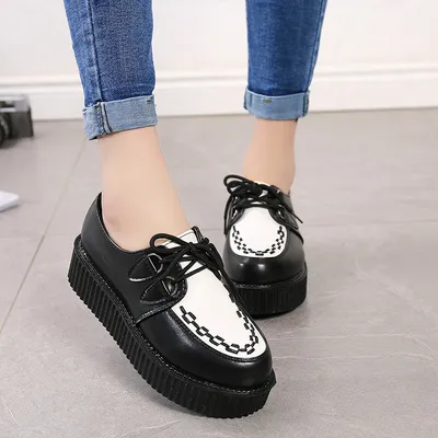 Harajuku British Style Retro Platform Shoes For Spring