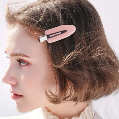 Traceless Barrettes Hair Makeup Hairpin Bang Side Clip Children Internet Celebrity Minimalist Small Leaf Duckbill Clip
