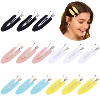 Traceless Barrettes Hair Makeup Hairpin Bang Side Clip Children Internet Celebrity Minimalist Small Leaf Duckbill Clip