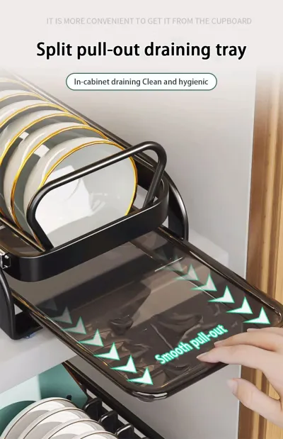 Kitchen Pull-Out Bowl And Dish Rack Cabinet Storage Rack Household Tableware Bowl And Dish Partition Multi-Layer Drawer Storage