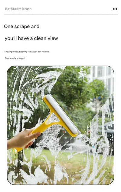 Window Cleaning Tool Home Glass Scraper 3-in-1 Squeegee Cleaning