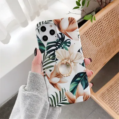 Ring Holder Phone Case Magnolia Flower